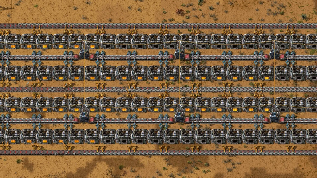 Furnaces and inserters feeding iron plates onto transport belts